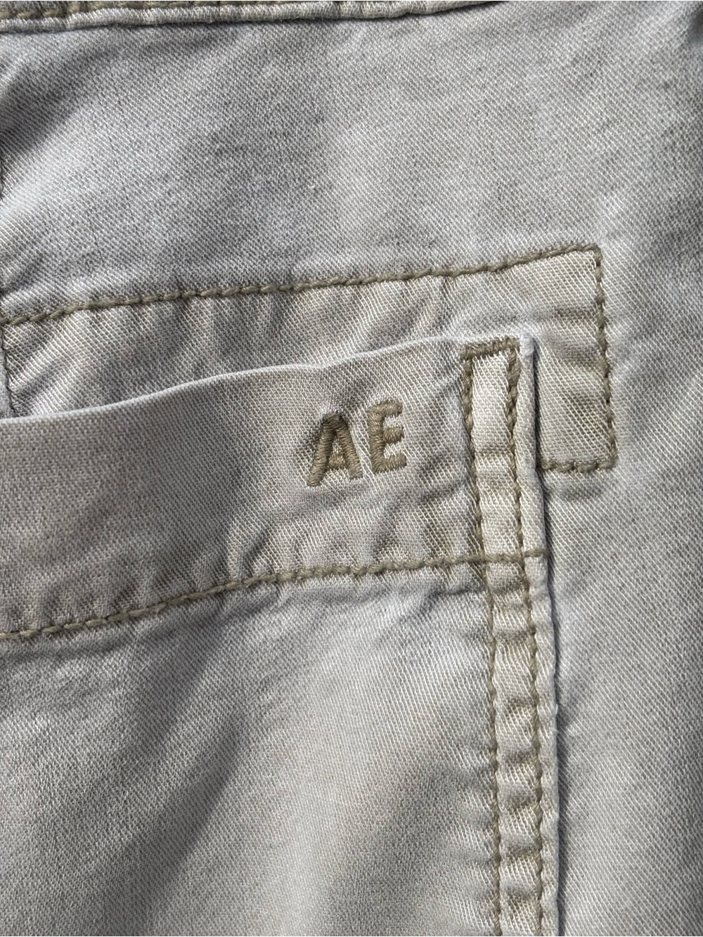 American Eagle Beige Wide-Leg Cargo Pants Ladies sz 6 Y2K Lyocell streetwear 90s - Picture 13 of 15